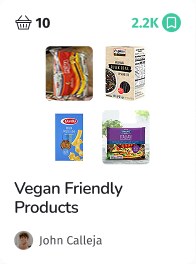 Shared list of vegan friendly products